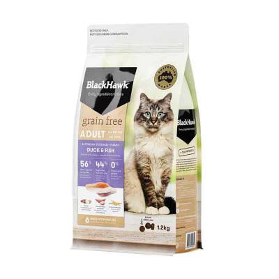 Makanan kucing Black Hawk Cat Grain Free Duck & Fish 1.2 kg