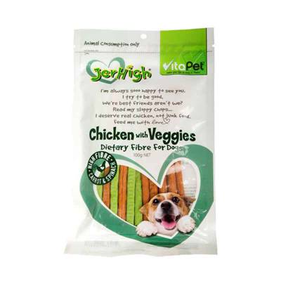 Snack Anjing Jerhigh Chicken and Veggies 100 gram
