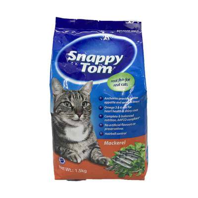 Makanan Kucing Snappy Tom Mackarel 1,5 Kg