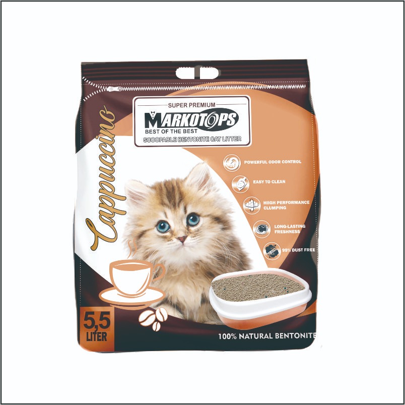 Pasir Kucing Markotop dengan Aroma Cappucino 5,5 L 